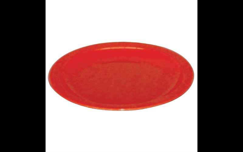 Assiette en polycarbonate rouge Olympia Kristallon 230mm (Lot de 12)