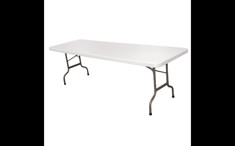 Table pliable au centre Bolero blanche 2430mm