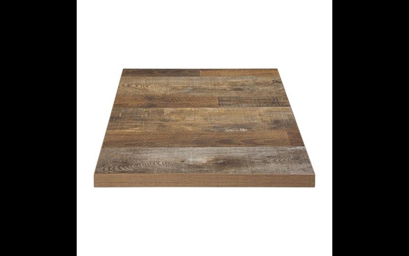Plateau de table carré Bolero effet bois vieilli - 70 cm