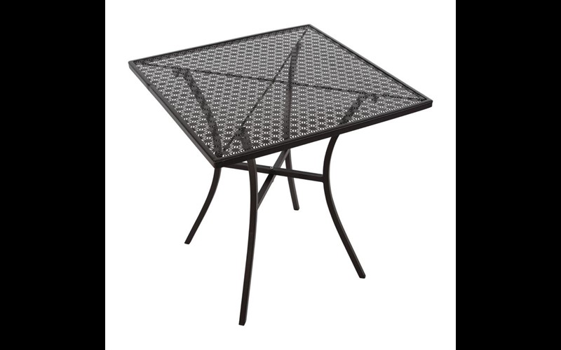 Table bistro carrée en acier ajouré Bolero noire 700mm