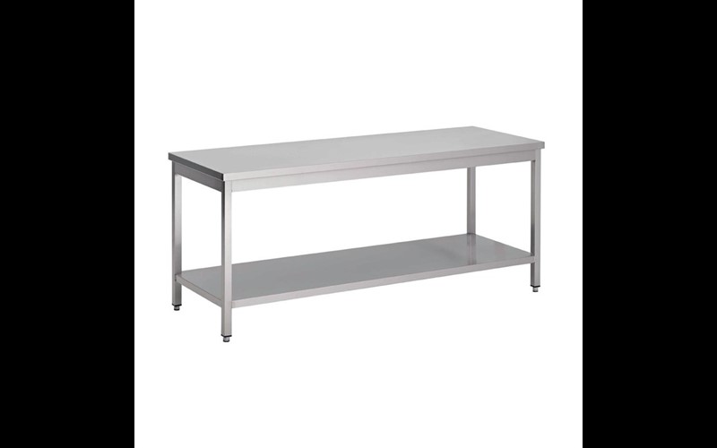 Table inox avec étagère basse Gastro M 1800 x 600 x 880mm