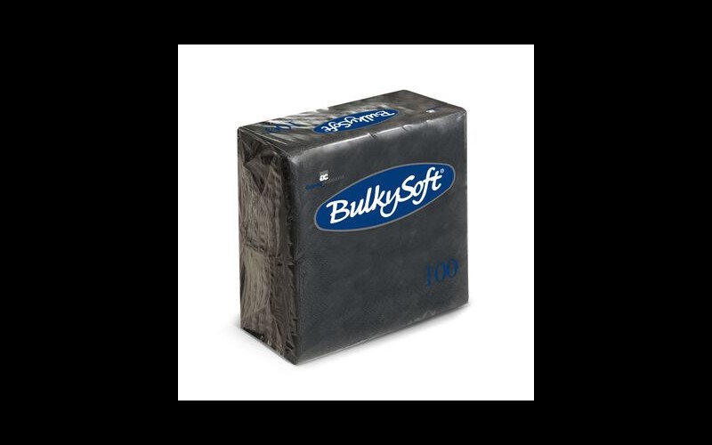 Serviette BulkySoft® napkins 2 ply 24x24 black - 100x20 32204