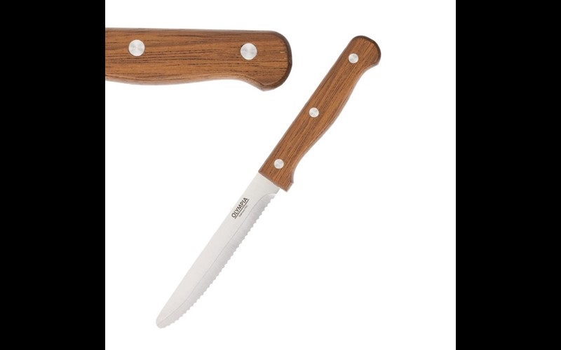Couteaux à steak arrondis Olympia bois (x12)
