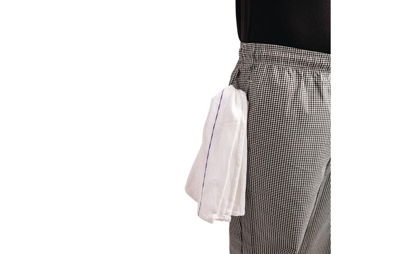 Pantalon de cuisine Whites Easyfit à petits carreaux noirs XS