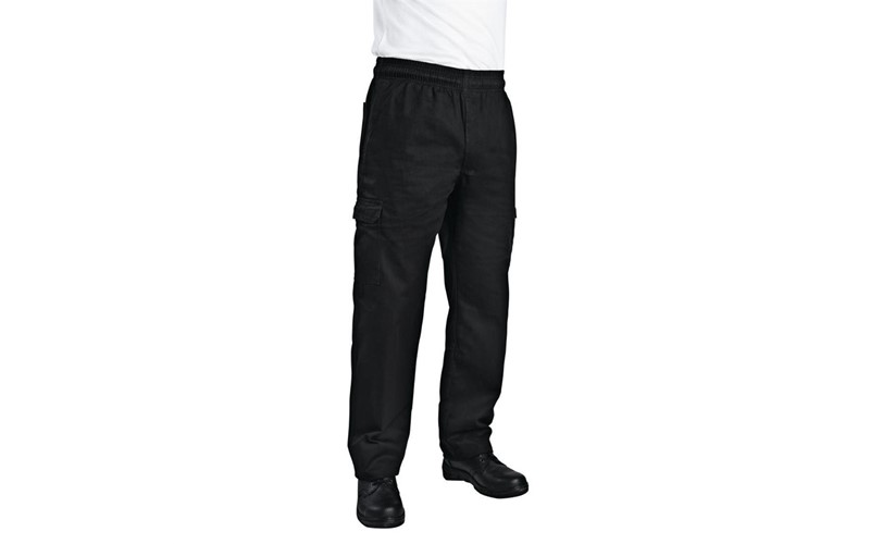 Pantalon de cuisine mixte Chef Works Slim Fit Cargo noir XL