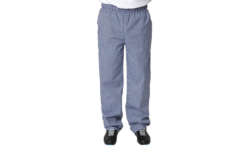 Pantalon de cuisine mixte Whites Vegas petits carreaux bleus et blancs XXL