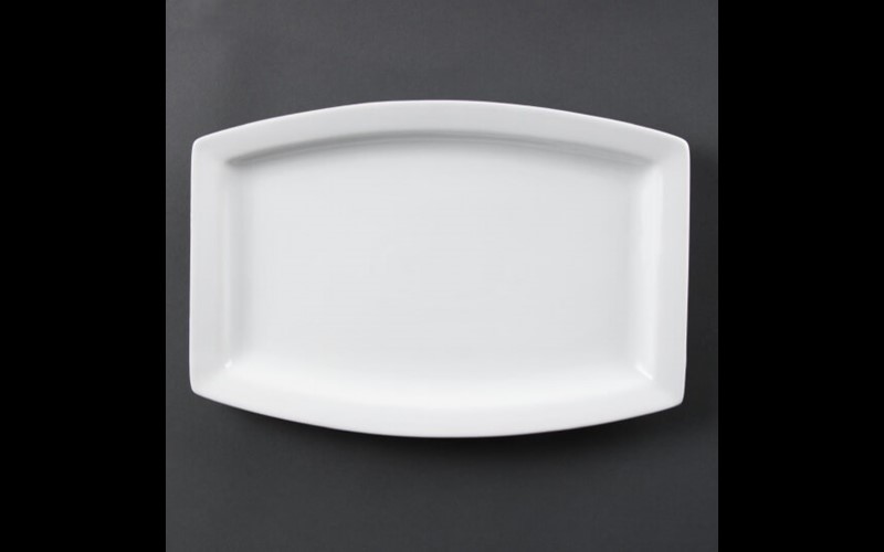 Assiette rectangulaire Olympia Whiteware 320mm (Lot de 6)