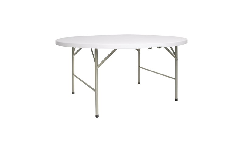 Table ronde pliable au centre Bolero blanche 1530mm