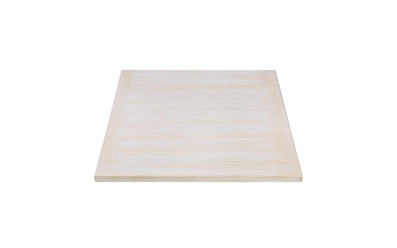 Plateau de table carré pré-percé vintage blanc Bolero 700mm