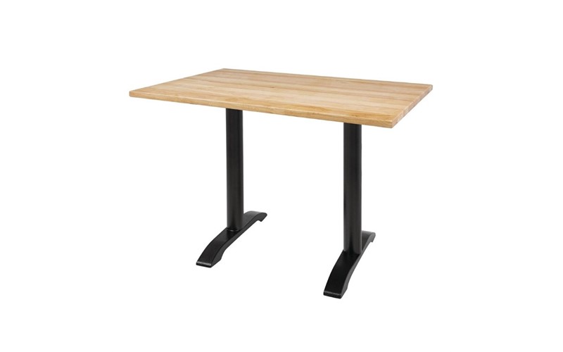 Plateau de table rectangulaire pré-percé coloris bois naturel Bolero 700 x 1100mm