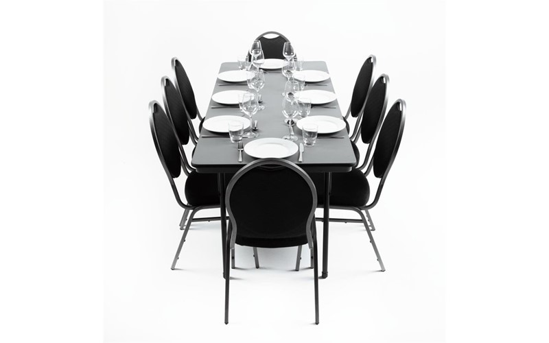 Table rectangulaire pliante grise en ABS Bolero 1520mm