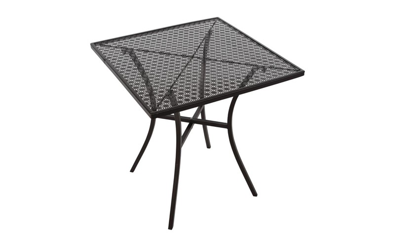 Table bistro carrée en acier ajouré Bolero noire 700mm