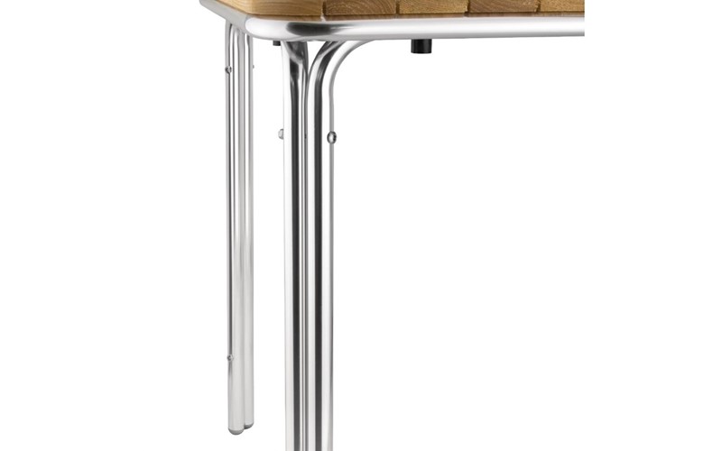 Table carrée en frêne et aluminium Bolero 700mm