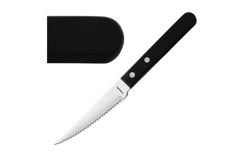 Couteau à steak Amefa manche noir 217mm (Lot de 12)