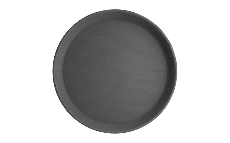 Plateau antidérapant en fibre de verre Olympia Kristallon rond noir 356mm