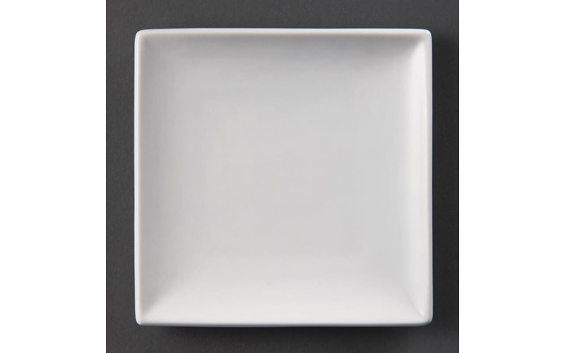 Assiettes carrées blanches Olympia 140mm (Lot de 12)