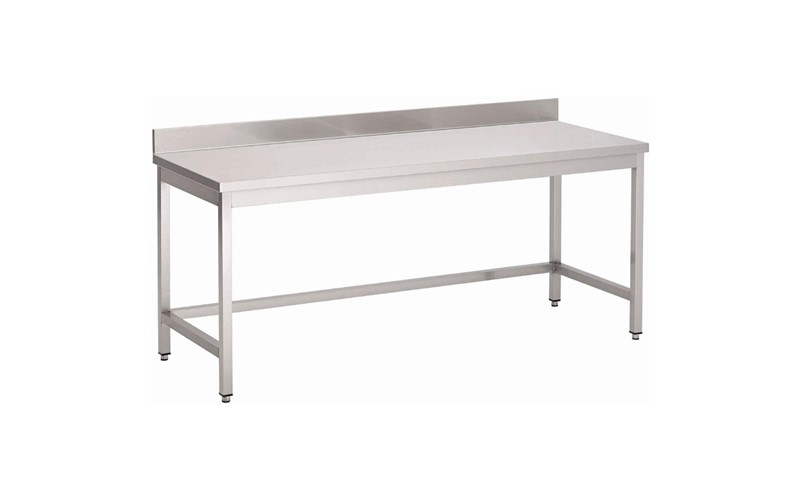 Table inox sans étagère basse avec dosseret Gastro M 1000 x 700 x 850mm