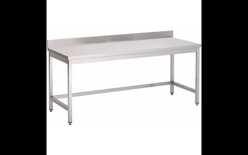 Table inox sans étagère basse avec dosseret Gastro M 1400 x 700 x 850mm
