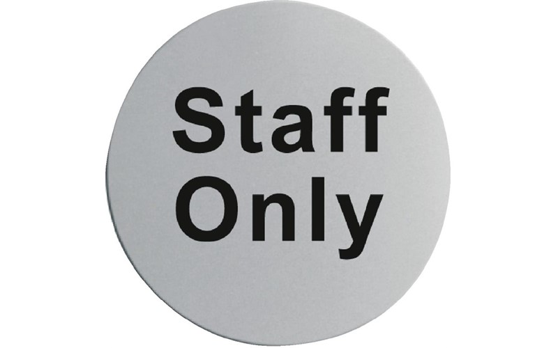 Plaque de porte inox - Staff only