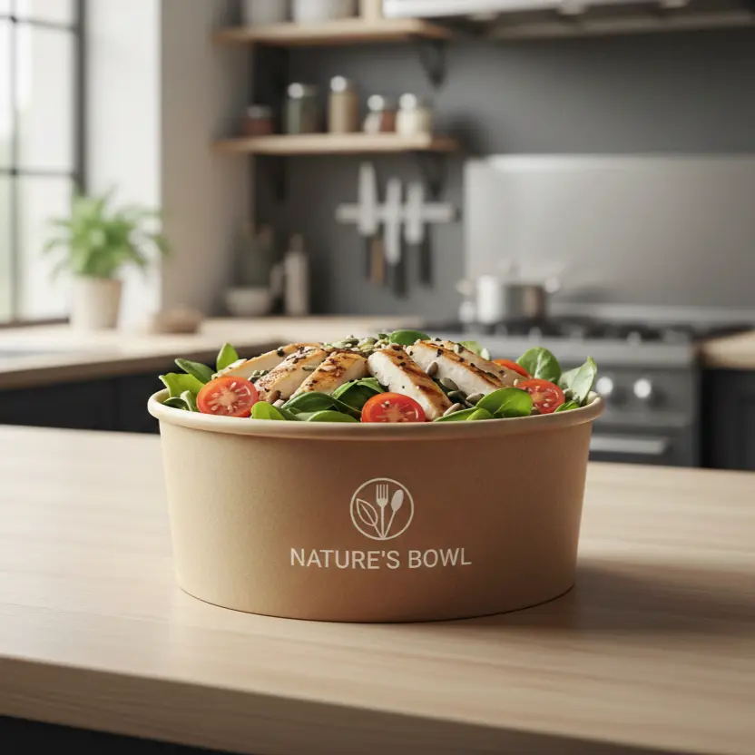 Bol à salade en carton kraft personnalisé