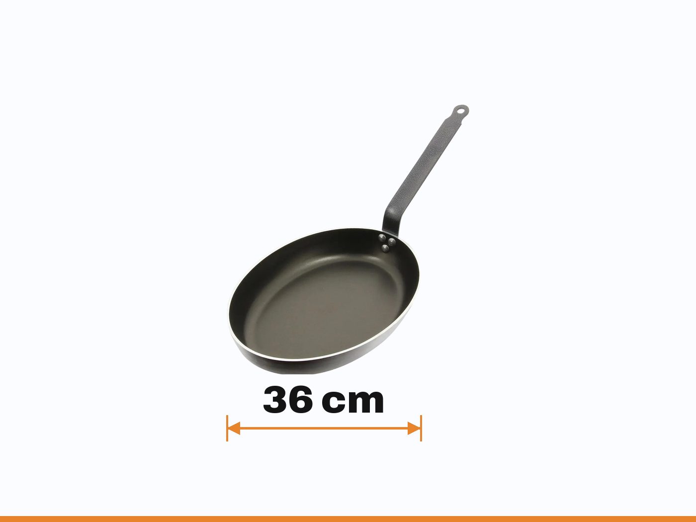 Dimensions de la poêle ovale à poisson choc : Ovale poisson 36 cm