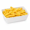 Ravier à frites carton blanc C85 rempli de frites fraîches à emporter