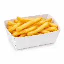 Ravier à frites carton blanc C80 garni d'une portion de frites dorées