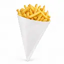 Sachet cornet papier blanc TIP 24 garni d'une grande portion de frites