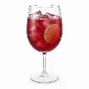 Verre à cocktail sur pied réutilisable 57 cl rempli d'un cocktail glacé