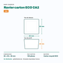 Dimensions du ravier à frites CA2 : 55 × 55 × 35 mm — 100 pièces par carton