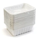 Paquet de 100 barquettes à snack A9 en polystyrène blanc — carton de 1000 pièces