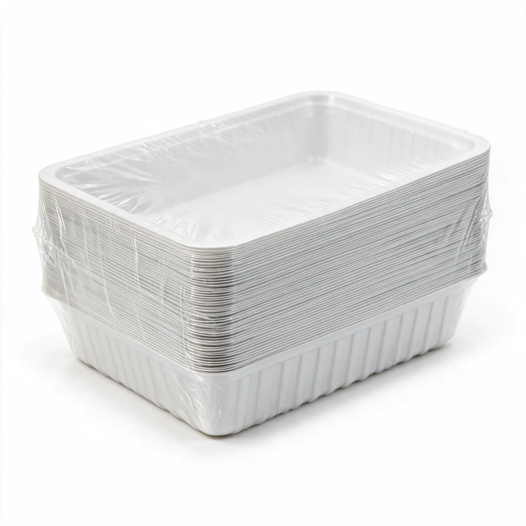 Paquet de 100 barquettes à snack A15 en polystyrène blanc — carton de 1000 pièces