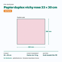 Dimensions du papier duplex vichy rose : 33 × 30 cm — carton de 15 kg