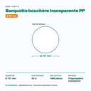 Dimensions de la barquette bouchère Ø 101 mm — 30 cl, 1000 pièces par carton