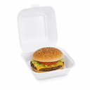 Boîte hamburger isotherme AP6 blanche garnie d'un cheeseburger