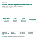 Boîte hamburger isotherme AP6 : format, matière et colisage en un coup d'œil