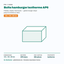Boîte hamburger isotherme AP6 : format, matière et colisage en un coup d'œil