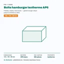 Boîte hamburger isotherme AP6 : format, matière et colisage en un coup d'œil