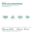 Boîte menu enfant Kid Box : format, colisage et usage en un coup d'œil