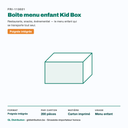 Boîte menu enfant Kid Box : format, colisage et usage en un coup d'œil