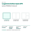 Boîte repas AP4 1 compartiment parmi les 3 cloisonnements de la gamme