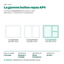 Boîte repas AP4 3 compartiments parmi les 3 cloisonnements de la gamme