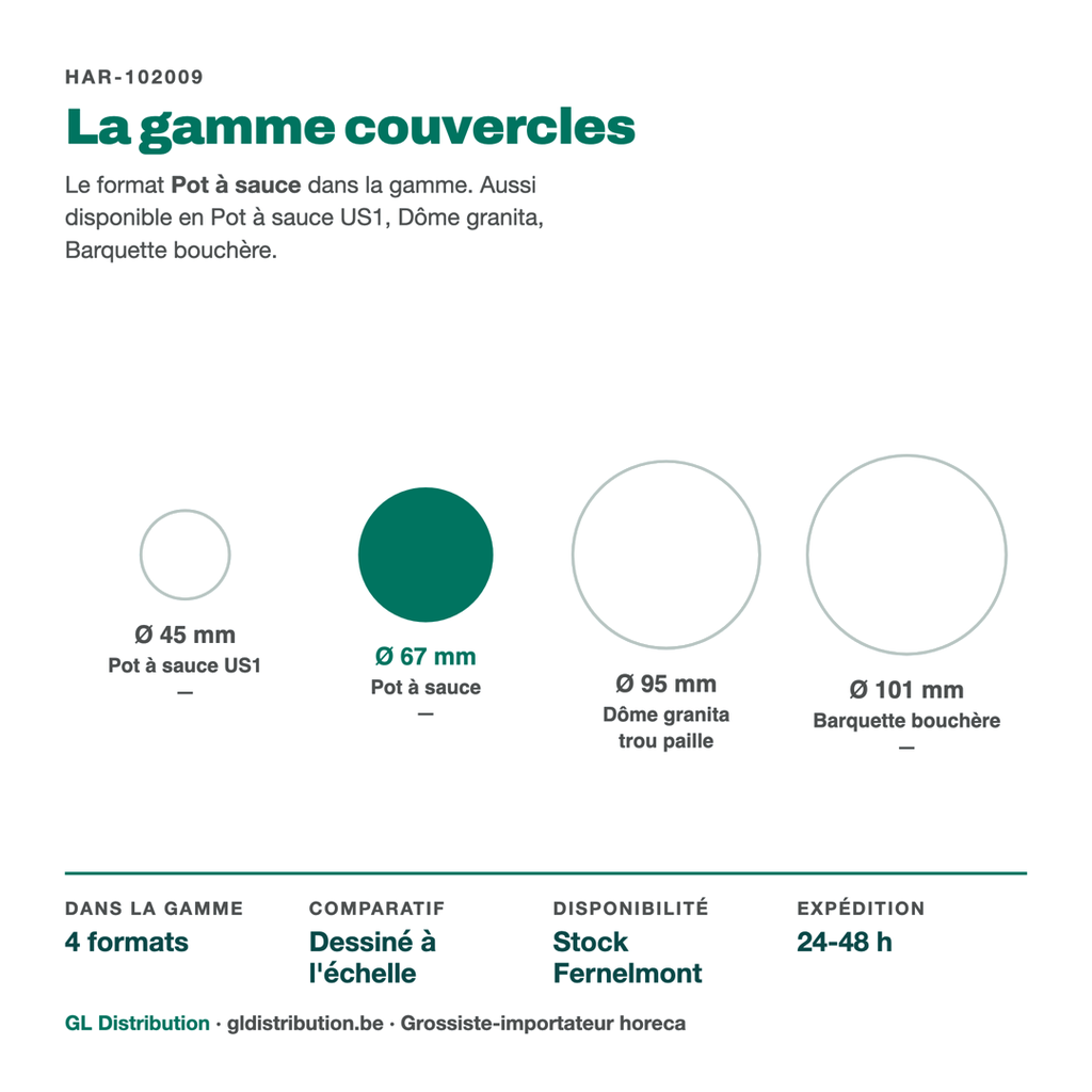 Couvercle Ø 67 mm dans la gamme couvercles GL Distribution