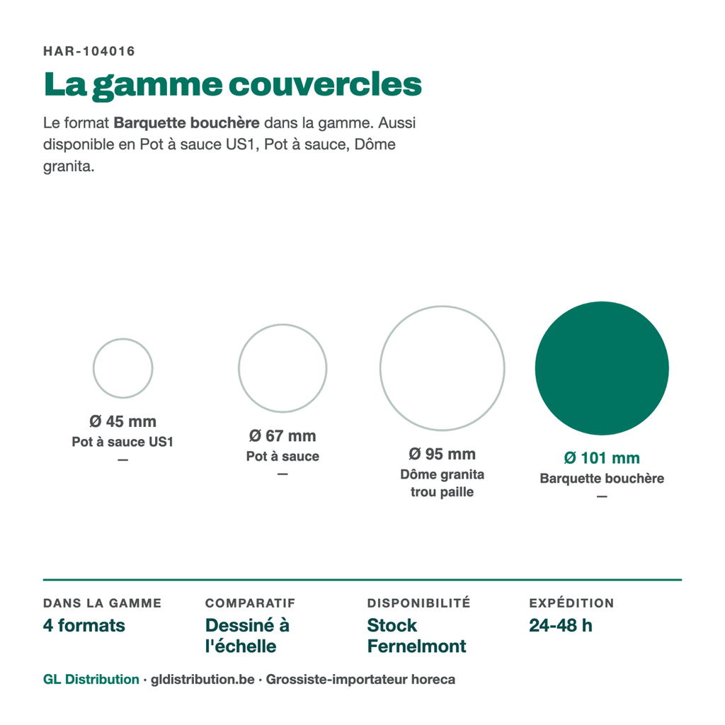 Couvercle Ø 101 mm dans la gamme couvercles GL Distribution