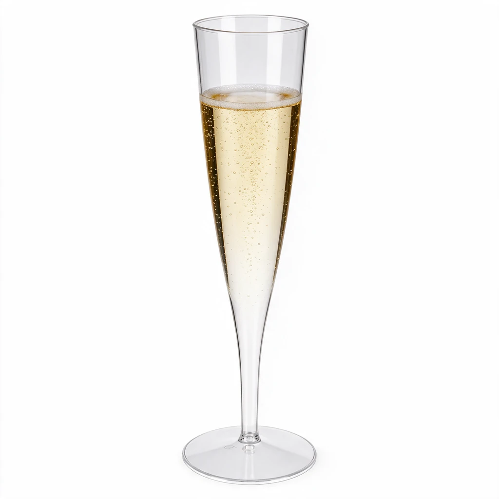 Flûte à champagne réutilisable remplie de vin pétillant