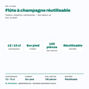 Flûte à champagne réutilisable : contenance, colisage et usage traiteur
