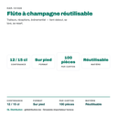 Flûte à champagne réutilisable : contenance, colisage et usage traiteur