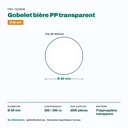 Dimensions du gobelet bière Ø 80 mm — 250 / 350 cc, 2500 pièces par carton