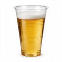 Gobelet bière PP transparent rempli de bière blonde avec sa mousse