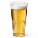 Gobelet à bière réutilisable rempli de bière blonde avec sa mousse